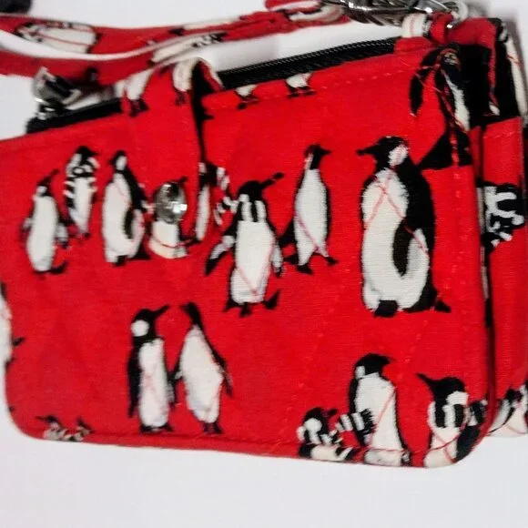 Vera Bradley RFID Wallet Wristlet in Playful Penguins Red - Picture 9 of 13